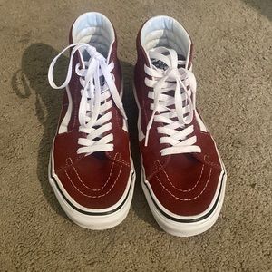 Vans high top burgundy size 8 women’s